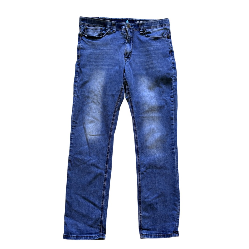 Nat Nast Luxury Originals Mens Straight Leg Jeans Blue Medium Wash 36x32